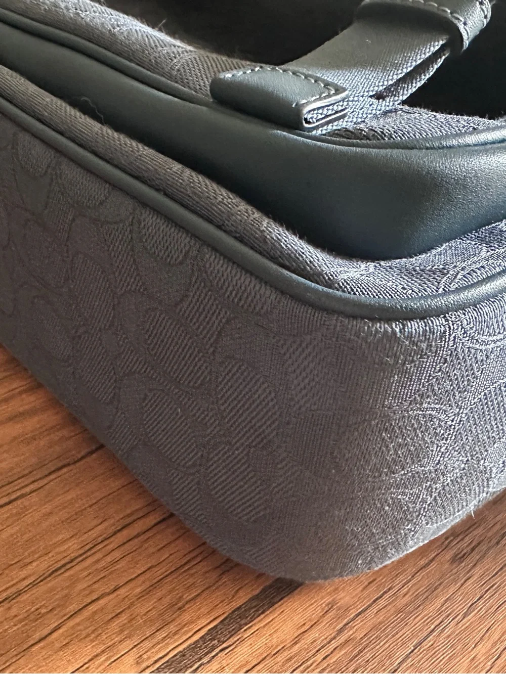 Coach Navy Blue Signature Canvas & Leather Messenger Bag - Coach